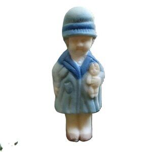 Vintage Ceramic Hat Pin Brooch Girl Cloche Hat Coat Doll Art Deco 1920's 1930's